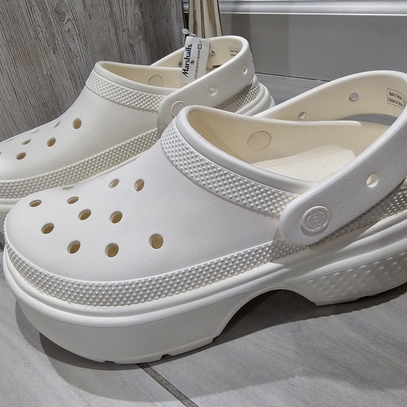 Crocs Womens White Platform Clogs Shoes Size 11 - Picture 2 of 4